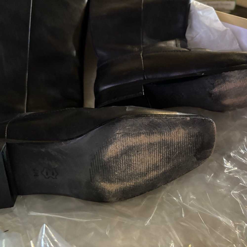 Michael Kors Dark Leather Heeled Boots - Picture 4 of 5